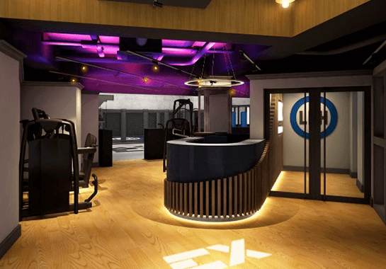 スポーツジムでのフロアコーティング施工事例（ガラスコート）